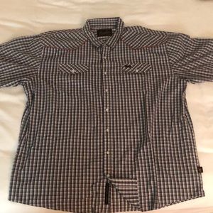 Pearl snap short sleeve button down casual shirt